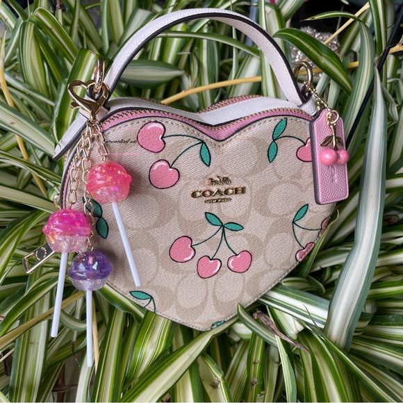 Cosmic Candy Cluster Glitter Star Iridescent Pink Purple Lollipop Y2K Bag Charm - Picture 2 of 9